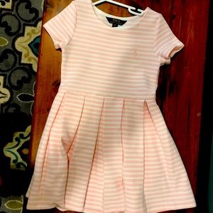Cute girls Polo dress, pink and white stripes